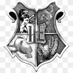Hogwarts Logo Png Transparent & Svg Vector - Hogwarts Crest Black And