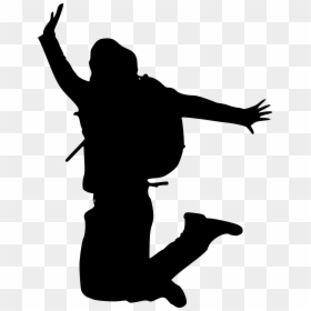 Silhouette Happy Png, Transparent Png - jumping silhouette png