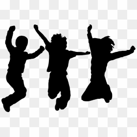 Kids Dancing Silhouette, HD Png Download - jumping silhouette png