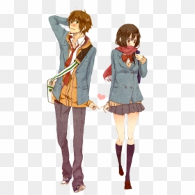 Shy Cute Couple Anime, HD Png Download - anime couple png