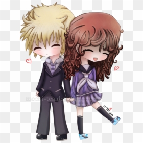 Chibi Cute Anime Couples, HD Png Download - anime couple png