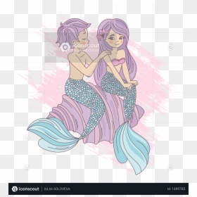 Mermaid Cartoon, HD Png Download - anime couple png