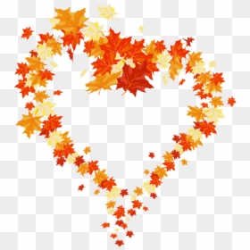 Autumn Leaves Heart Png, Transparent Png - leaves border png