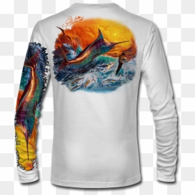 Long Sleeve Upf Bass Shirt, HD Png Download - fish jumping png