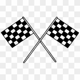 Black And White Race Car Clipart, HD Png Download - race flags png
