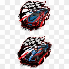 Racing Flag With Car, HD Png Download - race flags png