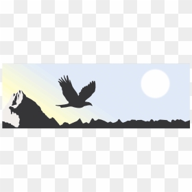 Eagle And Mountain Silhouette- - Portable Network Graphics, HD Png Download - eagle silhouette png