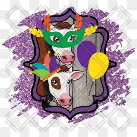 Cow Mardi Gras Png Digital Download Instand Download - Clip Art, Transparent Png - mardi gras png
