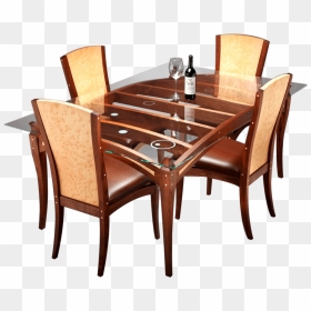 Transparent Wooden Table Top Png - Glass Dining Table Design, Png Download - wood table png