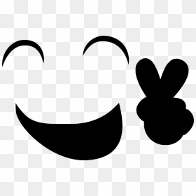 Smiley Black And White Peace, HD Png Download - peace emoji png