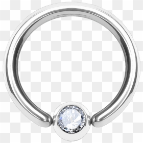 Титановое Кольцо С Кристаллом Пирсинг, HD Png Download - nose ring png