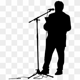 Microphone Stand Png Silhouette, Transparent Png - microphone stand png
