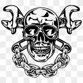 Clipart Skull And Piston , Png Download - Skull With Crossed Wrenches, Transparent Png - piston png