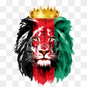 Afghanistan Flag With Lion, HD Png Download - lion king png