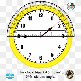 Download Custom Add Name Clock Large Wall Clock Clipart - Protractor On A Clock, HD Png Download - protractor png
