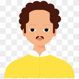 Curly Hair Man - Cartoon, HD Png Download - curly hair png