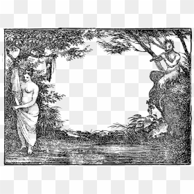 Devil Goatman Picture Frames Drawing Cartoon - Devil Frame Png, Transparent Png - devil pitchfork png