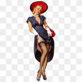 Vintage Pin Up Girl Lady Woman Polyvore - Woman Pin Up Png, Transparent Png - pin up girl png