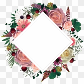 Hand Painted Colored Diamond Border Png Transparent - Diamond Flower Boarder Png, Png Download - diamond border png
