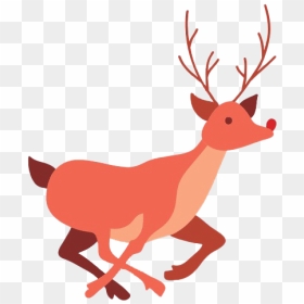 Rudolph Running Transparent Png - Illustration, Png Download - rudolph nose png