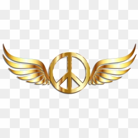 Clipart - Peace Sign In Gold, HD Png Download - peace emoji png