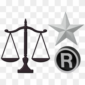 Scales Of Justice, Registered Mark And Prismatic Star - Justice Symbol Scales, HD Png Download - scales png