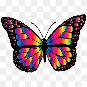 Rainbow Glowing Butterfly Png Free Download - Butterfly Clipart, Transparent Png - glowing png