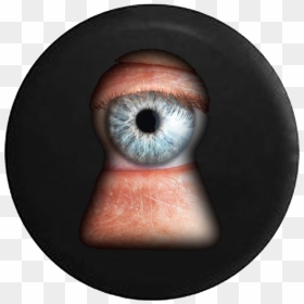 Eye Looking Through A Keyhole Jeep Camper Spare Tire - Someone Getting Watched, HD Png Download - keyhole png
