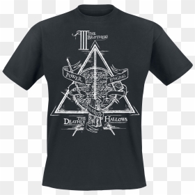 Null Deathly Hallows Black T-shirt 356755 Hmnqrci - Deathly Hallows, HD Png Download - deathly hallows png