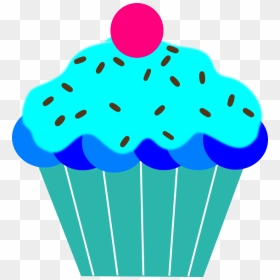 Blue Cupcake Clipart, HD Png Download - cupcakes png