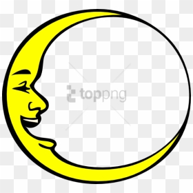 Free Png Smiling Crescent Moon Png Image With Transparent - Full Moon Black And White, Png Download - half moon png