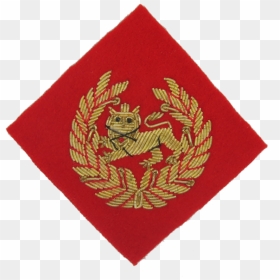 Kings Own Border Regiment Beret Badge On Scarlet Diamond - Emblem, HD Png Download - diamond border png