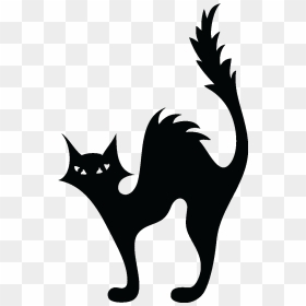 Cat Kitten Halloween Silhouette Clip Art - Halloween Black Cat Silhouette, HD Png Download - cat silhouette png