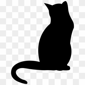 Black Cat Kitten Polydactyl Cat Clip Art - Vector Black Cat Png, Transparent Png - cat silhouette png