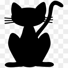 Black Cat Silhouette, HD Png Download - cat silhouette png