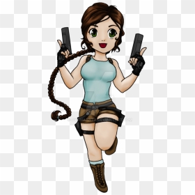 “lara Croft Chibi Commission By Oyamaanza - Lara Croft Chibi, HD Png Download - lara croft png
