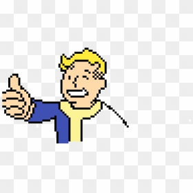 Minecraft Pixel Art Vault Boy , Png Download - Vault Boy Pixel Art, Transparent Png - pip boy png