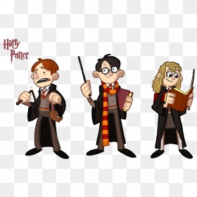 [harry Potter] Ron, Harry & Hermione - Harry Potter, HD Png Download - deathly hallows png