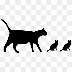 Black Cat Drawing Easy, HD Png Download - cat silhouette png