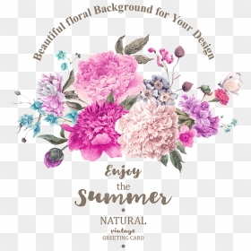 Jpg Royalty Free Download Flower Bouquet Watercolor - Flower Vector Png Vintage, Transparent Png - peony png