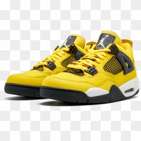Air Jordan 4 Lightning Release Date - Jordan Retro 4 Yellow, HD Png Download - yellow lightning png