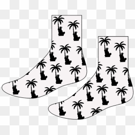 Sock Clipart , Png Download - Black And White Palm Tree, Transparent Png - pope hat png
