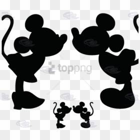 Free Png Mickey Mouse And Minnie Mouse Silhouette Png - Minnie Und Mickey Mouse Kiss, Transparent Png - mickey mouse silhouette png
