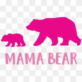 Mama-bear Cutting Files Svg, Dxf, Pdf, Eps Included - Small Bear Silhouette, HD Png Download - bear silhouette png