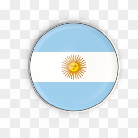 Round Button With Metal Frame - Argentina Flag Circle Png, Transparent Png - argentina flag png