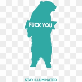 Fuck You Animal Series - Bear Standing Silhouette Png, Transparent Png - bear silhouette png