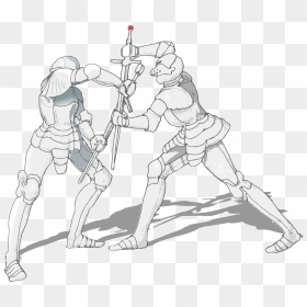 The Sword Fight Clip Arts - Draw A Sword Fight, HD Png Download - fight png