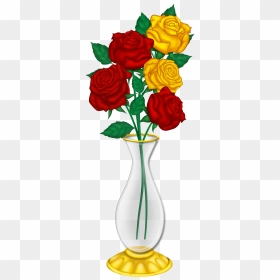 Beautiful Vase With Red And Yellow Roses Png Pictureâ - Flower In The Vase Clipart, Transparent Png - vase png