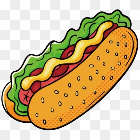 Hamburger Hot Dog Fast Food Drawing - Hot Dog Drawing Png, Transparent Png - drawing png