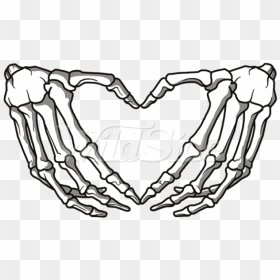 Heart Drawing Images - Skeleton Hands Making A Heart, HD Png Download - heart drawing png